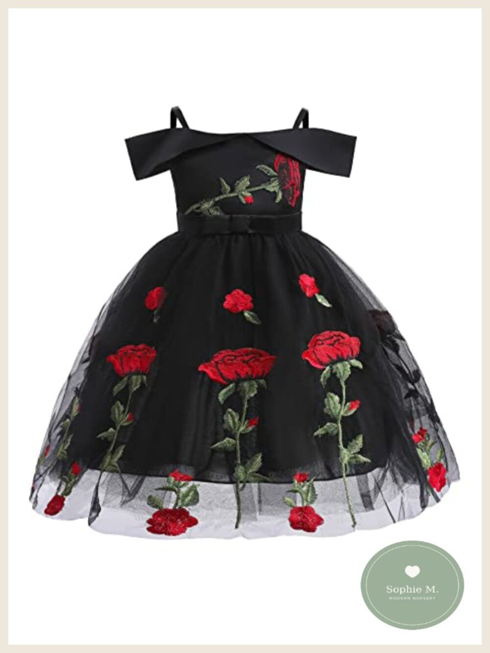 Girls Flower Embroidery Tulle Pageant Party Prom Dress Knee Length